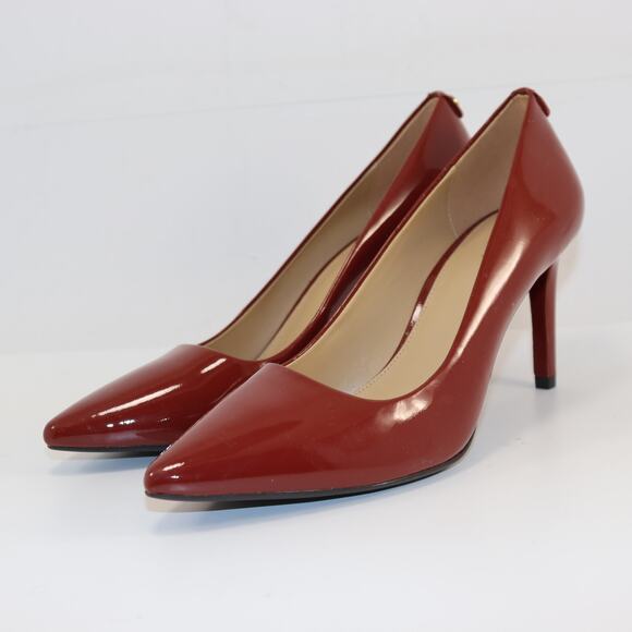 Michael Kors Red Patent Leather Pumps Pointed Toe Heels Size 9M NWOT - Picture 2 of 6